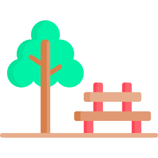 Park leisure bench sitting icon