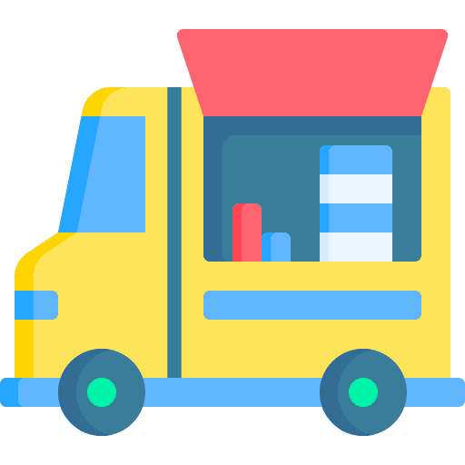 Ice cream truck food truck vehicle food and restaurant icon