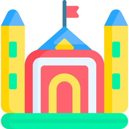 Inflatable castle fairground entertainment bounce icon