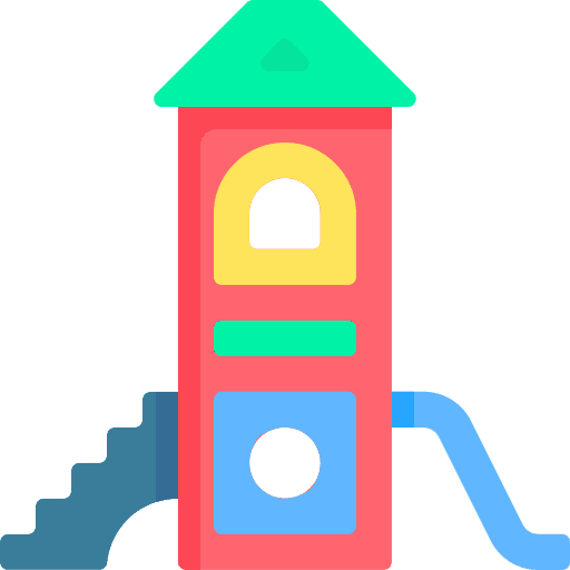 Playground child slide fun icon