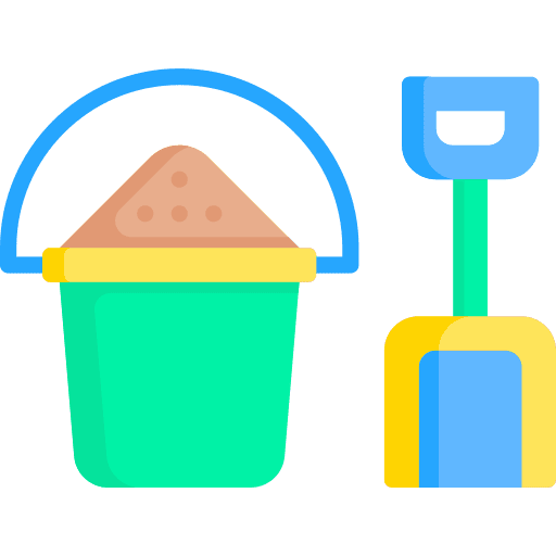 Sand bucket kid sand toy holidays icon