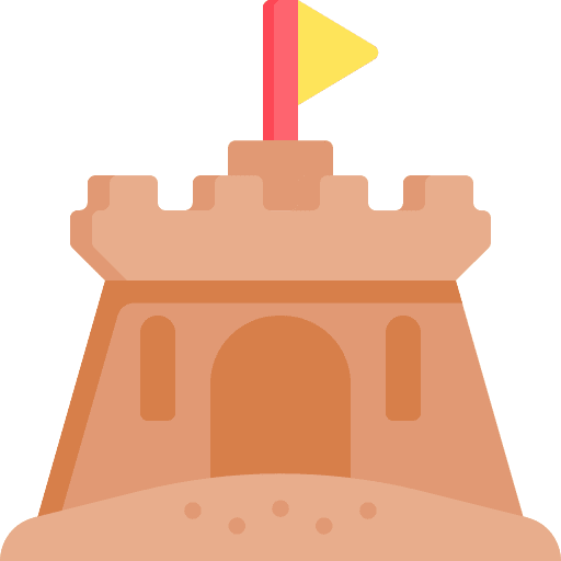Sand castle castle medieval buildings icon