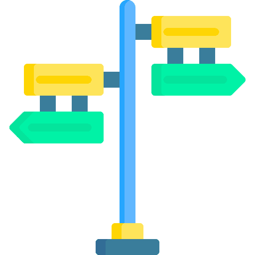 Signpost direction road sign directions icon