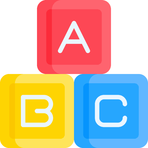 Blocks educational alphabet cubes icon