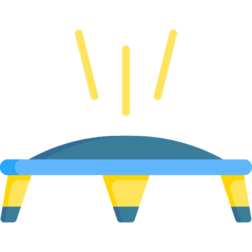 Trampoline jumping exercise amusement park icon