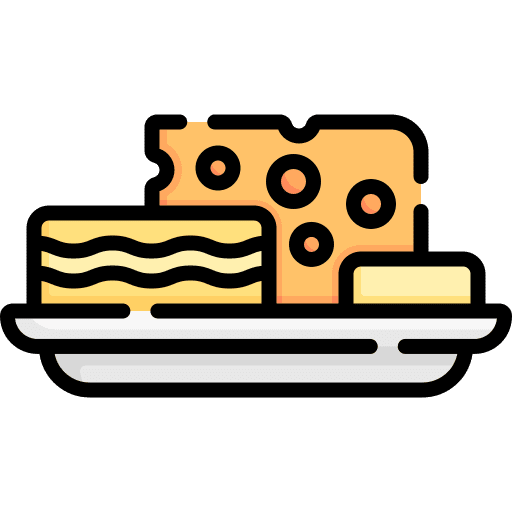 Cheese food and restaurant piece dairy icon