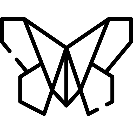 Butterfly origami folding art icon