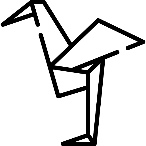 Heron origami craft heron icon