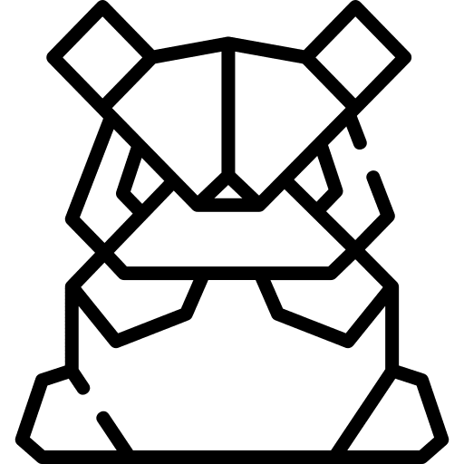 Panda animal paper folding icon