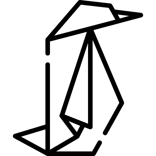 Penguin craft paper penguin icon