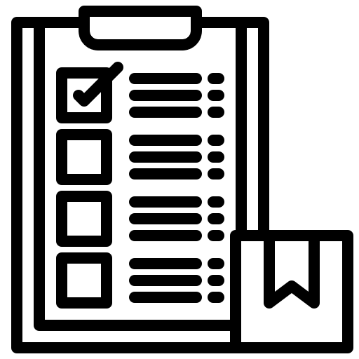 Checklist paper management criteria icon