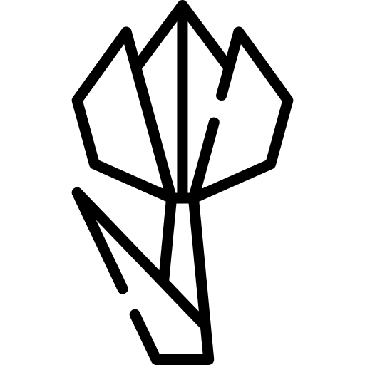 Flower paper folding art icon