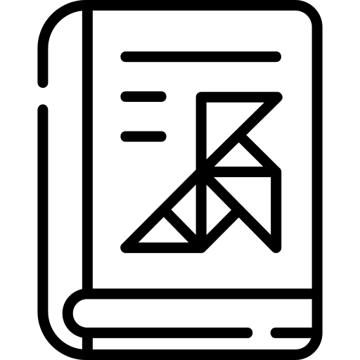 Origami paper art and design craft icon