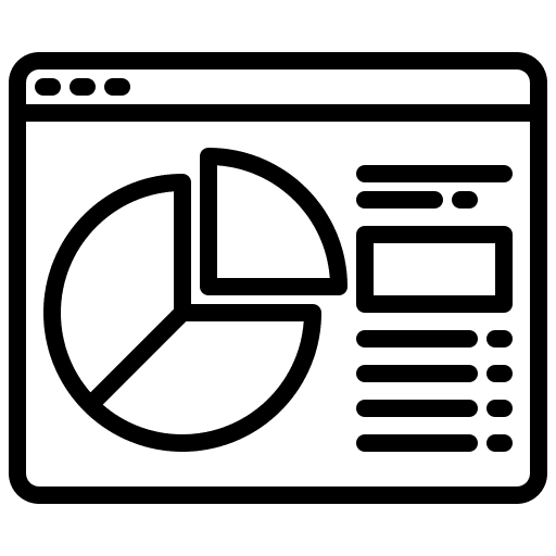 Analytics browser analytics pie chart icon