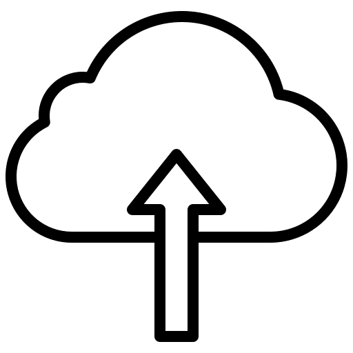 Cloud seo and web up arrow upload icon