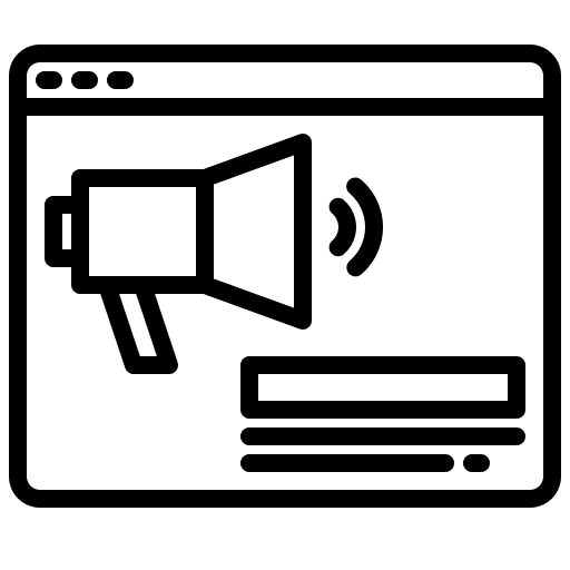 Marketing advertising webpage advertisement icon