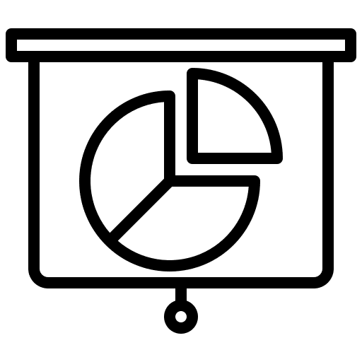 Pie chart stats business and finance graphical icon