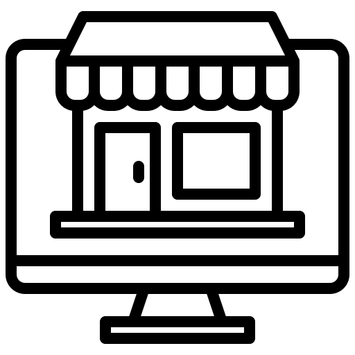 Shop commerce online store computer icon