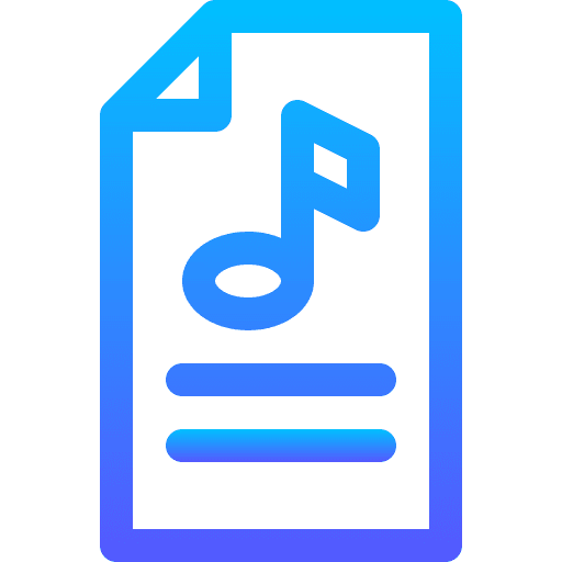 Music files archive document musical note icon