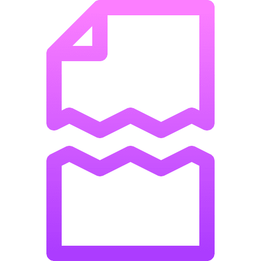 Corrupt file error broken icon