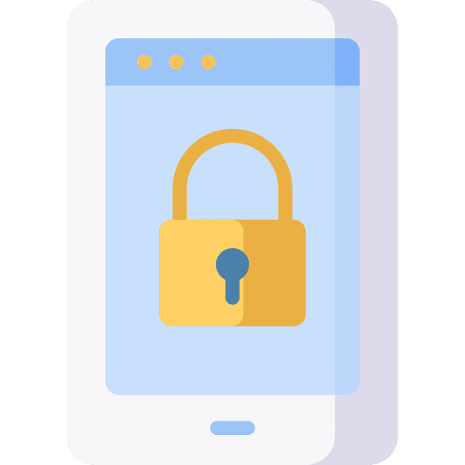 Padlock security smartphone protection icon