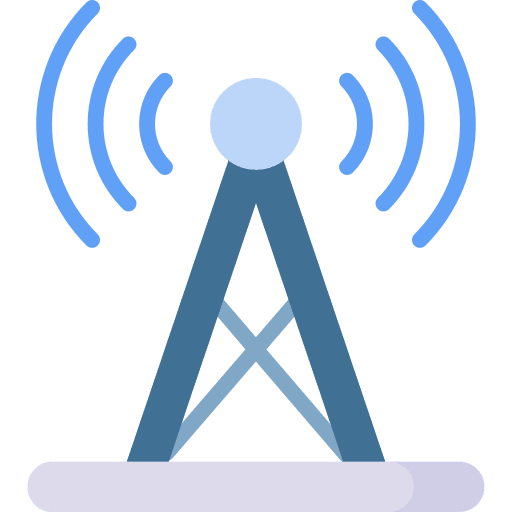 Signal tower communications radio antenna electronics icon