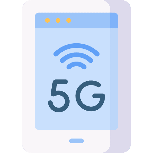 5g mobile phone communications technology icon