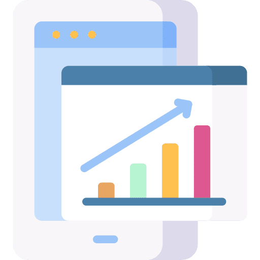 Bar chart stats mobile phone business and finance icon