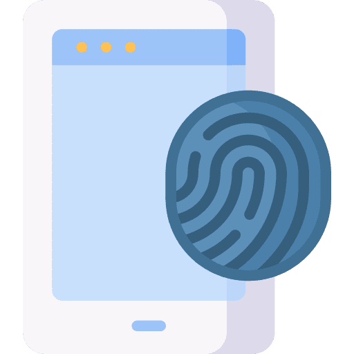 Fingerprint authentication smartphone touch screen icon