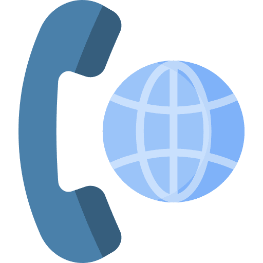 International call symbol world commerce icon