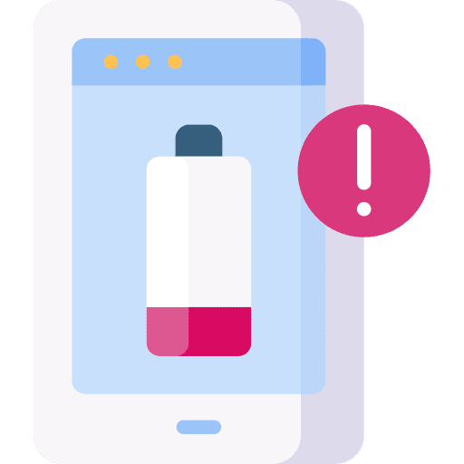Low battery battery smartphone application icon