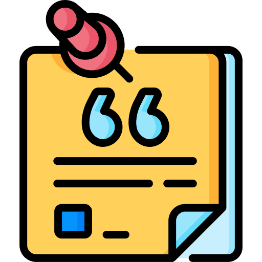 Testimonial review notes communications icon