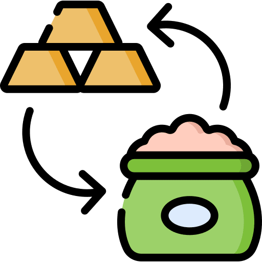 Barter barter business and finance gold ingots icon
