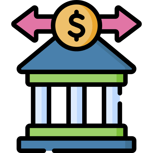 Wire transfer dollar bank business and finance icon