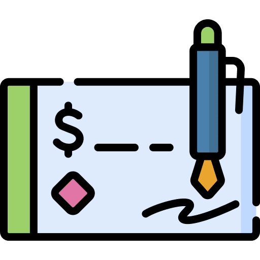 Check payment business and finance pen icon