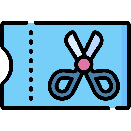 Coupon voucher scissors offer icon