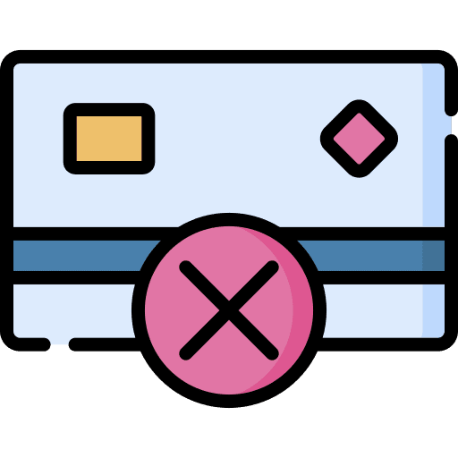Declined fail credit card reject icon