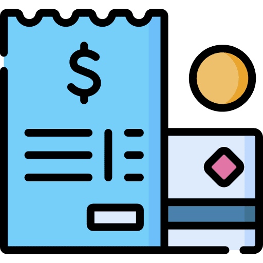 Invoice receipt business and finance bill icon