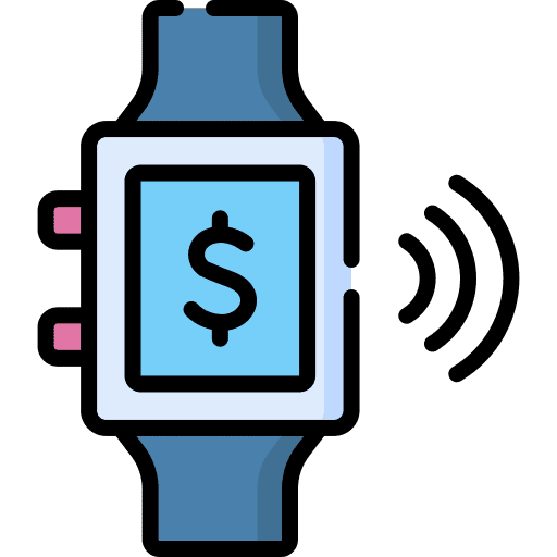 Nfc business and finance wristwatch technology icon