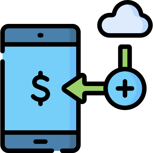 Received cloud business and finance smartphone icon