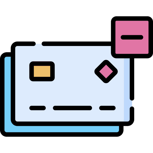 Remove credit card remove business and finance icon