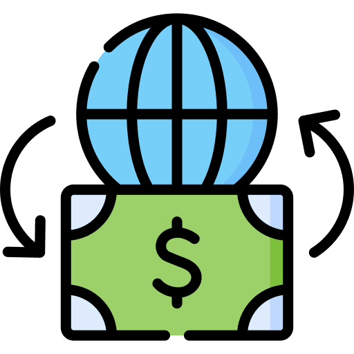 Transaction world grid international transaction icon