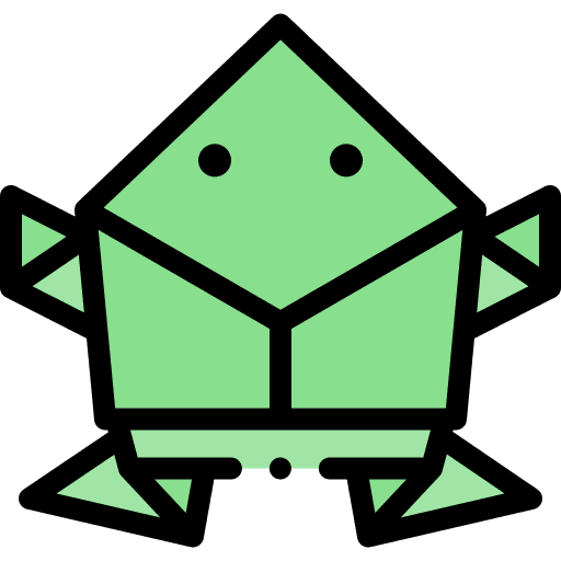 Frog handicrafts origami paper icon