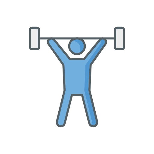Weightlifting sports and competition weightlifting dumbbell icon