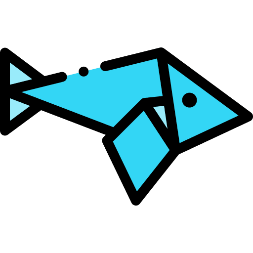 Fish hobbies animal origami icon