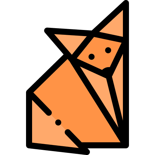 Fox origami hobbies and free time animal icon