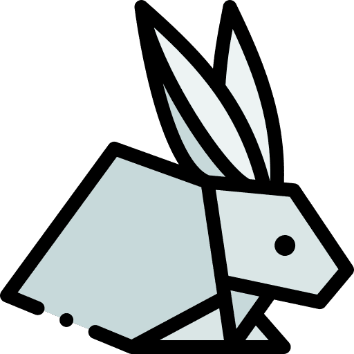 Rabbit hobbies and free time paper handicrafts icon
