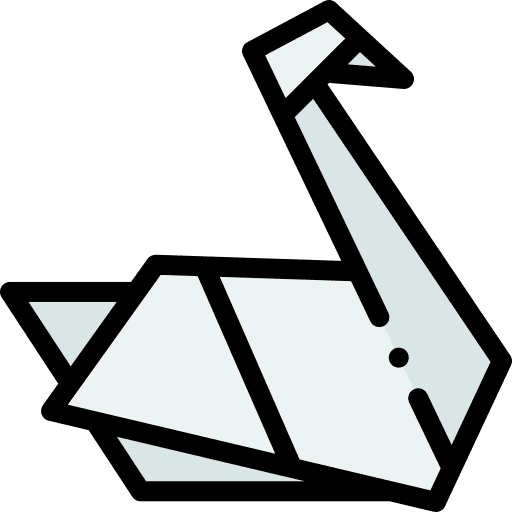 Swan origami animal figures icon