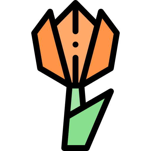 Tulip hobbies and free time paper handicrafts icon
