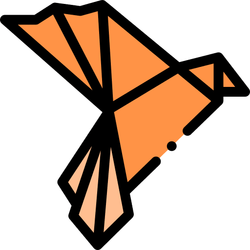 Bird paper art animal icon